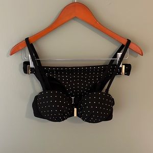 Victoria’s Secret Black and Gold Studded Bra Top Bikini size Small